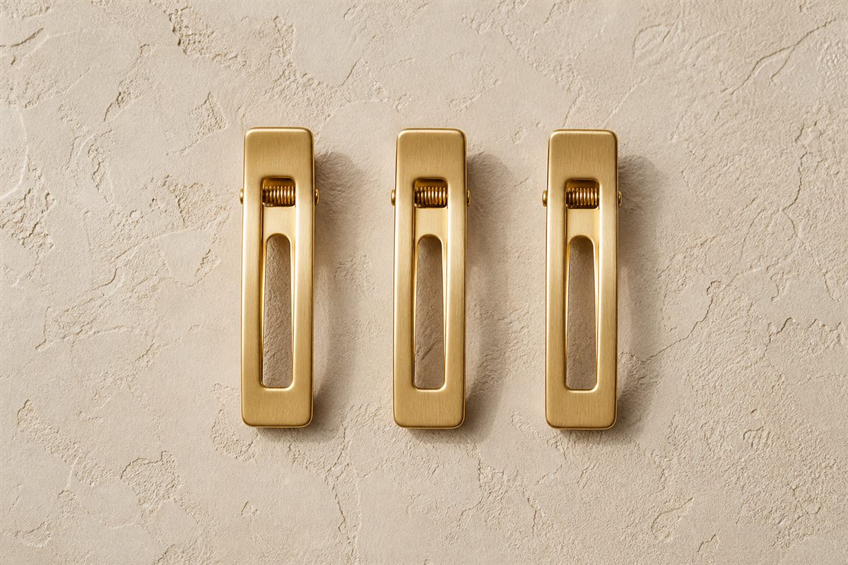 Iconic Trio de Mini Barrettes Dorées