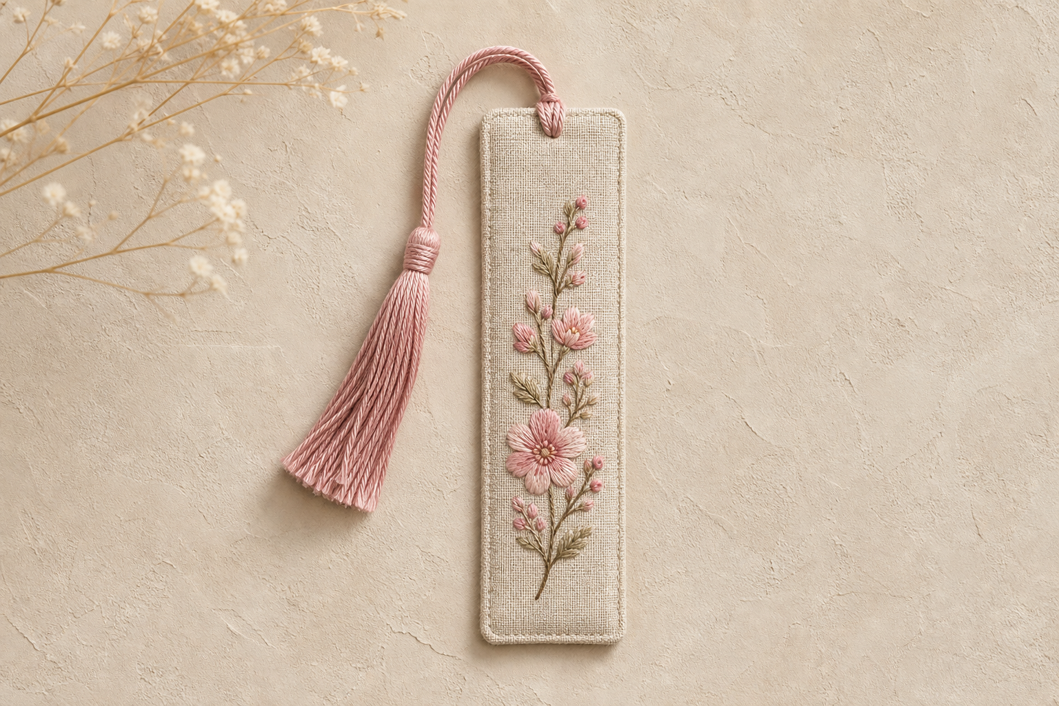 Signature Embroidered Fabric Bookmark