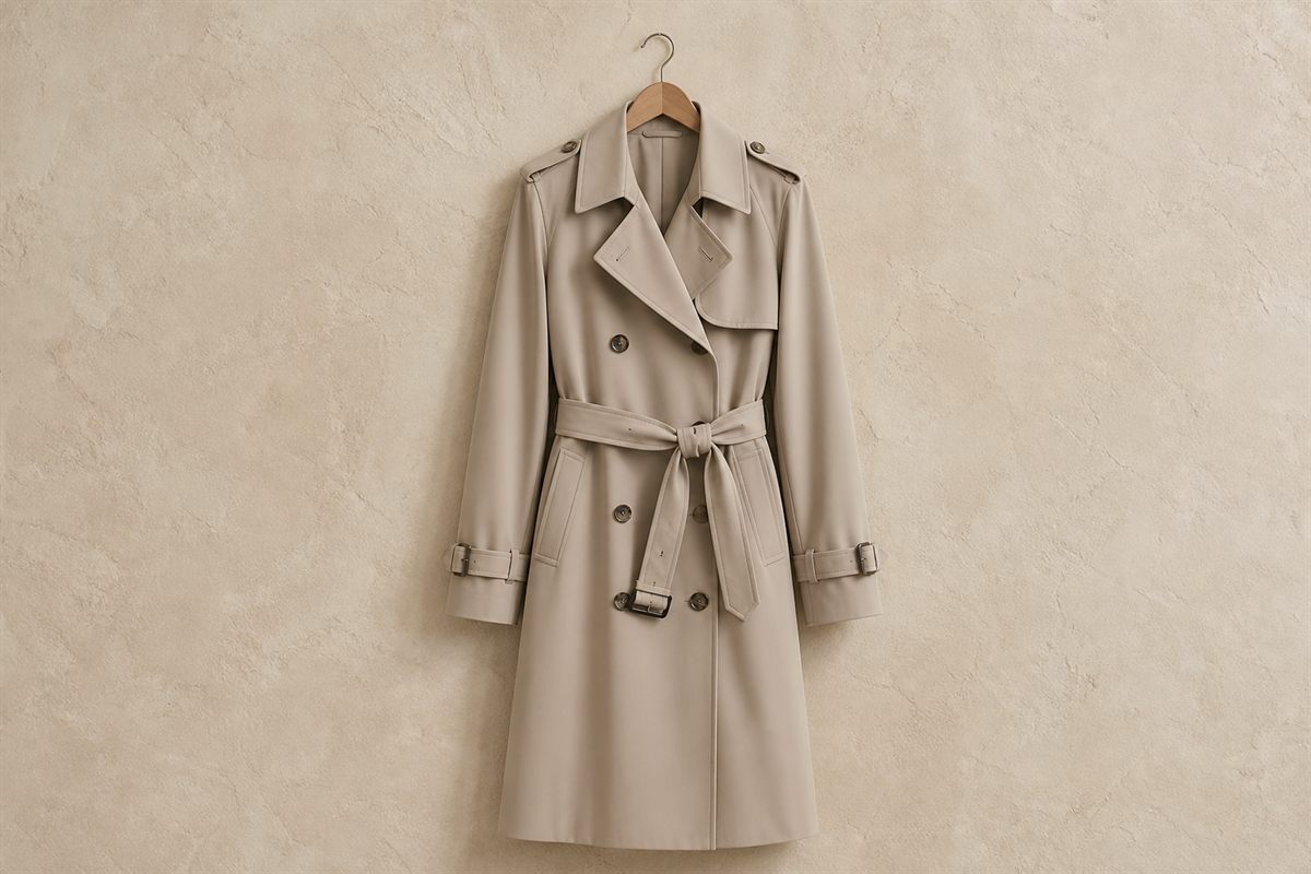 Trench Mi-Long en Gabardine Fluide Muse